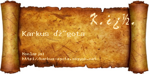 Karkus Ágota névjegykártya
